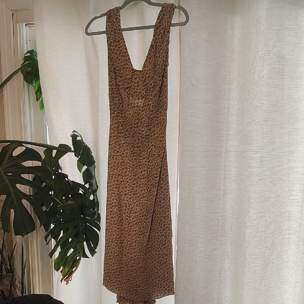 Dolce & Gabbana Brown Floral Backless Dress